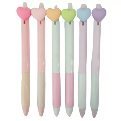 Radírozható zseléstoll, nyomógombos, 0,5mm, Z-10262, szivecskés, többféle változat