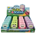 Állatmintás, táska formájú radír és hegyező, 4 féle változat