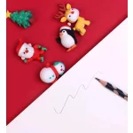 Karácsonyi puzzle radírok, 6 db/szett, QH-8746
