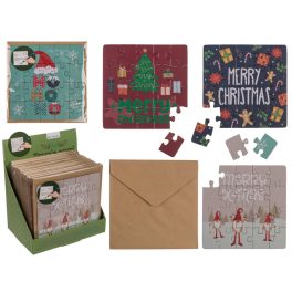   Ajándékkísérő puzzle borítékkal, 10x10cm, többféle változat