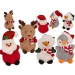 Karácsonyi plüss figura, kb. 15 cm, többféle (télapó, rénszarvas, hóember, pingvin)
