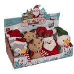 Karácsonyi plüss figura, kb. 15 cm, többféle (télapó, rénszarvas, hóember, pingvin)