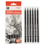 Grafitceruza készlet, 6 db-os, 8B-2H, hatszögletű, famentes, Sketch Art Set (WGH06175)