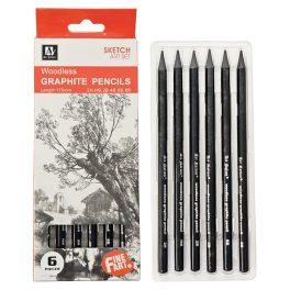   Grafitceruza készlet, 6 db-os, 8B-2H, hatszögletű, famentes, Sketch Art Set (WGH06175)