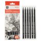 Grafitceruza készlet, 6 db-os, 8B-2H, hatszögletű, famentes, Sketch Art Set (WGH06175)