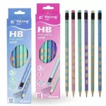 Grafitceruza HB, radírral, Yalong YL211376, ergonomikus, háromszög test