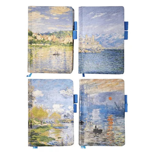 Claude Monet keményfedeles notesz, napló C/6, 10,5x16cm, vonalas, többféle változat (7100-2)