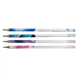 Grafitceruza HB, radírral, Yalong YL231312, vonalzós, háromszög test