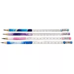 Grafitceruza HB, radírral, Yalong YL231312, vonalzós, háromszög test