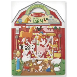   Melissa & Doug újraragasztható, pufi matrica készlet, A/4, farm