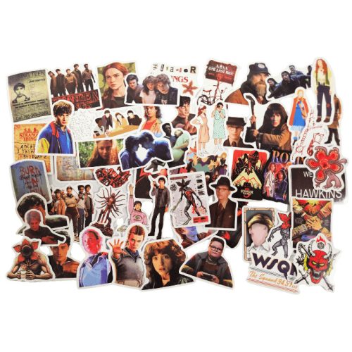 Stranger Things témájú matricacsomag, kb. 50 db/csomag