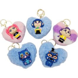   K-POP Démonvadászok szív alakú, plüss kulcstartó, táskadísz, 9x8cm, többféle