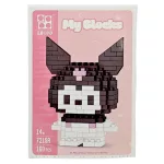 Építőkocka készlet, mikroblokk, My Blocks, Kuromi (7215A), 160 db-os, 14+
