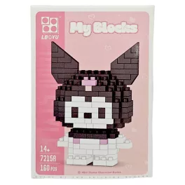   Építőkocka készlet, mikroblokk, My Blocks, Kuromi (7215A), 160 db-os, 14+