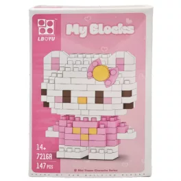   Építőkocka készlet, mikroblokk, My Blocks, Hello Kitty (7216A), 147 db-os, 14+