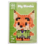 Építőkocka készlet, mikroblokk, My Blocks, Zootropolis Nick Wilde róka (7230A), 150 db-os, 14+