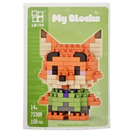   Építőkocka készlet, mikroblokk, My Blocks, Zootropolis Nick Wilde róka (7230A), 150 db-os, 14+