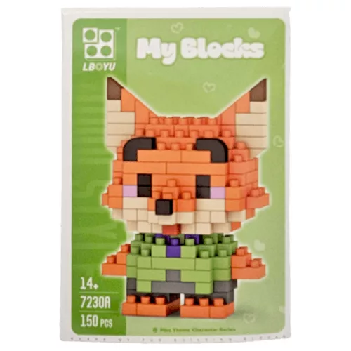 Építőkocka készlet, mikroblokk, My Blocks, Zootropolis Nick Wilde róka (7230A), 150 db-os, 14+