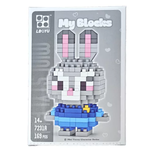 Építőkocka készlet, mikroblokk, My Blocks, Zootropolis Judy Hopps nyuszi (7231A), 169 db-os, 14+
