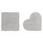Alaplap vasalható gyöngyökhöz, 2 féle, 15x15cm-es négyzet vagy 16x17cm-es szív