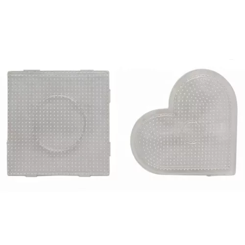 Alaplap vasalható gyöngyökhöz, 2 féle, 15x15cm-es négyzet vagy 16x17cm-es szív