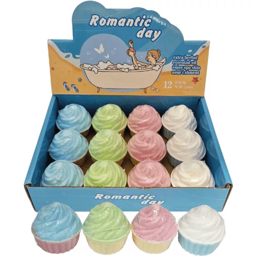 Fürdőgolyó, muffin formájú, 5x5cm, többféle színben