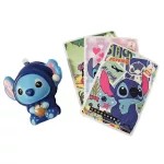 Stitch zsákbamacska stresszlabda, squishy akasztóval és kártyákkal, kb. 5x6cm, tasakban