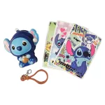 Stitch zsákbamacska stresszlabda, squishy akasztóval és kártyákkal, kb. 5x6cm, tasakban