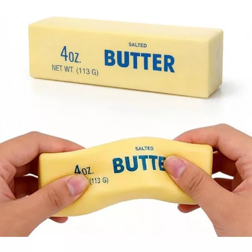 Butter squishy, illatos vaj antistressz játék, 13,5x4x3,5cm, egyszínű