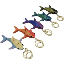  Cápa 3D kulcstartó figura, többszínű felület, kb. 9 cm, többféle színben