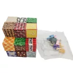 Minecraft mintás mágneses kockák (24 db) és egy összerakható minifigura