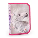 Lovas csatos ergonómikus iskolatáska tolltartóval és tornazsákkal, Premium Light, Horse Romantic, fehér ló