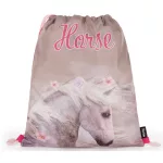 Lovas csatos ergonómikus iskolatáska tolltartóval és tornazsákkal, Premium Light, Horse Romantic, fehér ló