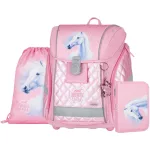 OXY Premium Light mágneszáras iskolatáska szett tolltartóval és tornazsákkal, Horse romantic