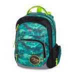 Dinoszaurusz ergonómikus hátizsák, iskolatáska tolltartóval és tornazsákkal, OXY GO Dino, zöld