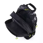 OXY Sport hátizsák, iskolatáska beledobálós tolltartóval, 3 rekeszes, 46x32x16cm, Graffiti, fekete