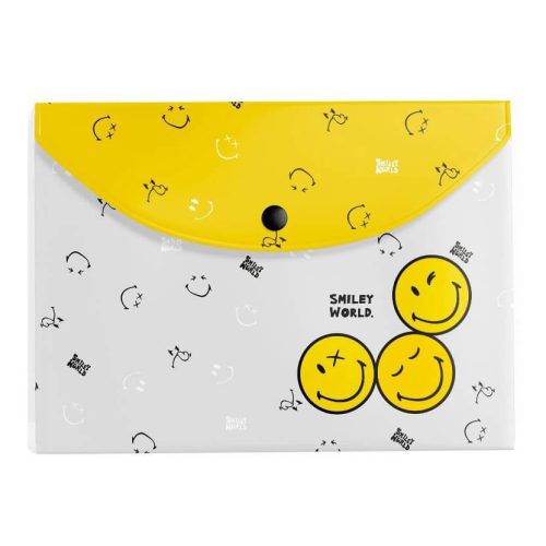 Smiley World irattartó tasak A/5, patentos, műanyag