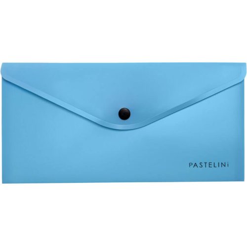 Irattartó tasak DL, patentos, műanyag, PASTELINI, pasztell kék