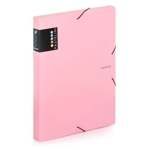 Műanyag füzetbox A/4, PASTELINI, pasztell rózsaszín