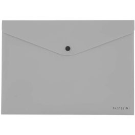   Irattartó tasak A/4, patentos, műanyag, PASTELINI, pasztell szürke