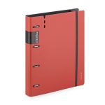 Műanyag gyűrűskönyv A/4, 4 gyűrűs, vastag borító, VERDE, téglaszínű