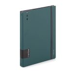 Gyűrűskönyv A/4, 4 gyűrűs, lefűzhető lapokkal , 90 lap (vonalas, pontozott és üres), VERDE, mélyzöld