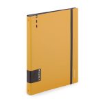 Gyűrűskönyv A/4, 4 gyűrűs, lefűzhető lapokkal , 90 lap (vonalas, pontozott és üres), VERDE, mustársárga
