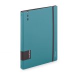 Gyűrűskönyv A/4, 4 gyűrűs, lefűzhető lapokkal , 90 lap (vonalas, pontozott és üres), VERDE, petrol színű