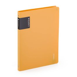   Műanyag gyűrűskönyv A/4, 4 gyűrűs, VERDE, mustársárga