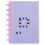 Brick jegyzetfüzet, notesz A/5, spirál, vonalas, keményfedeles alaplappal és kockákkal, lila
