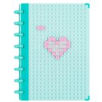Brick jegyzetfüzet, notesz A/5, spirál, vonalas, keményfedeles alaplappal és kockákkal, türkiz