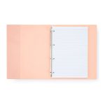 Műanyag gyűrűskönyv A/5, 4 gyűrűs, vonalas jegyzetlapokkal, 100 lapos, PASTELINI, pasztell barack