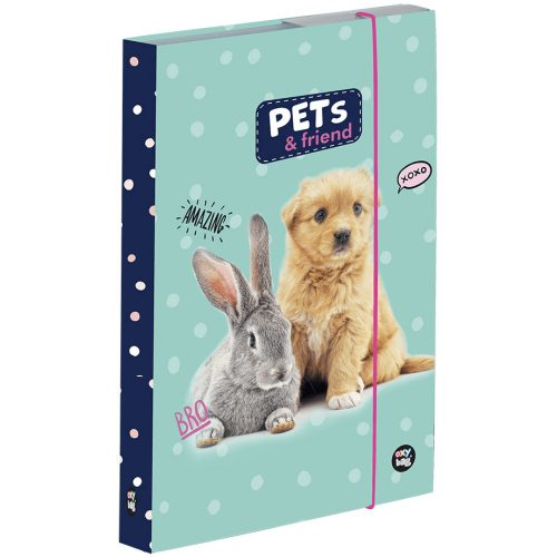 Állatos füzetbox A/5, Pets  friend, nyuszi és kutya