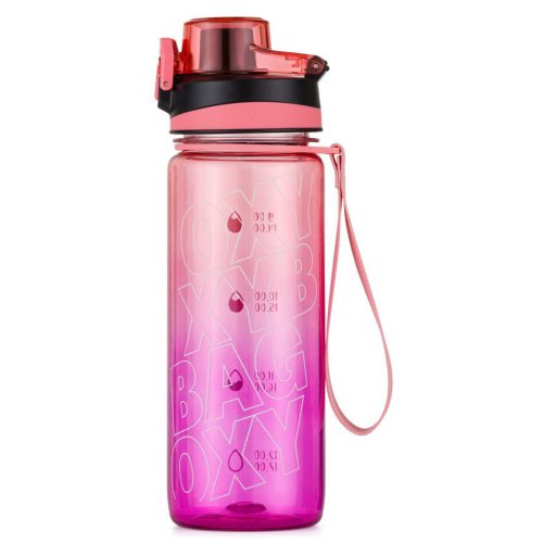 Oxybag kulacs, 800 ml, BPA mentes, OXY Life motivációs kulacs, Ombre Rose, rózsaszín-barack